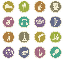 Children toys icons set