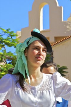 Traditional dancing at Pueblo Canaria, Las Palmas de Gran Canaria, Gran Canaria, Canary Islands, Spain, Atlantic