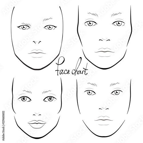 Blank Makeup Face Chart Template
