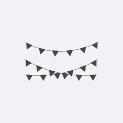 Gray Celebrate icon. Modern Party flags flat pictogram, internet