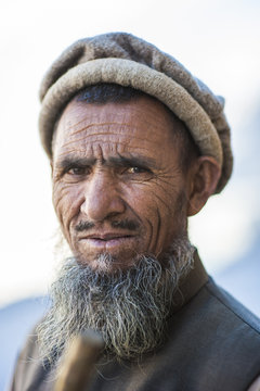A man photographed along the Karakoram highway, Karakoram, Pakistan