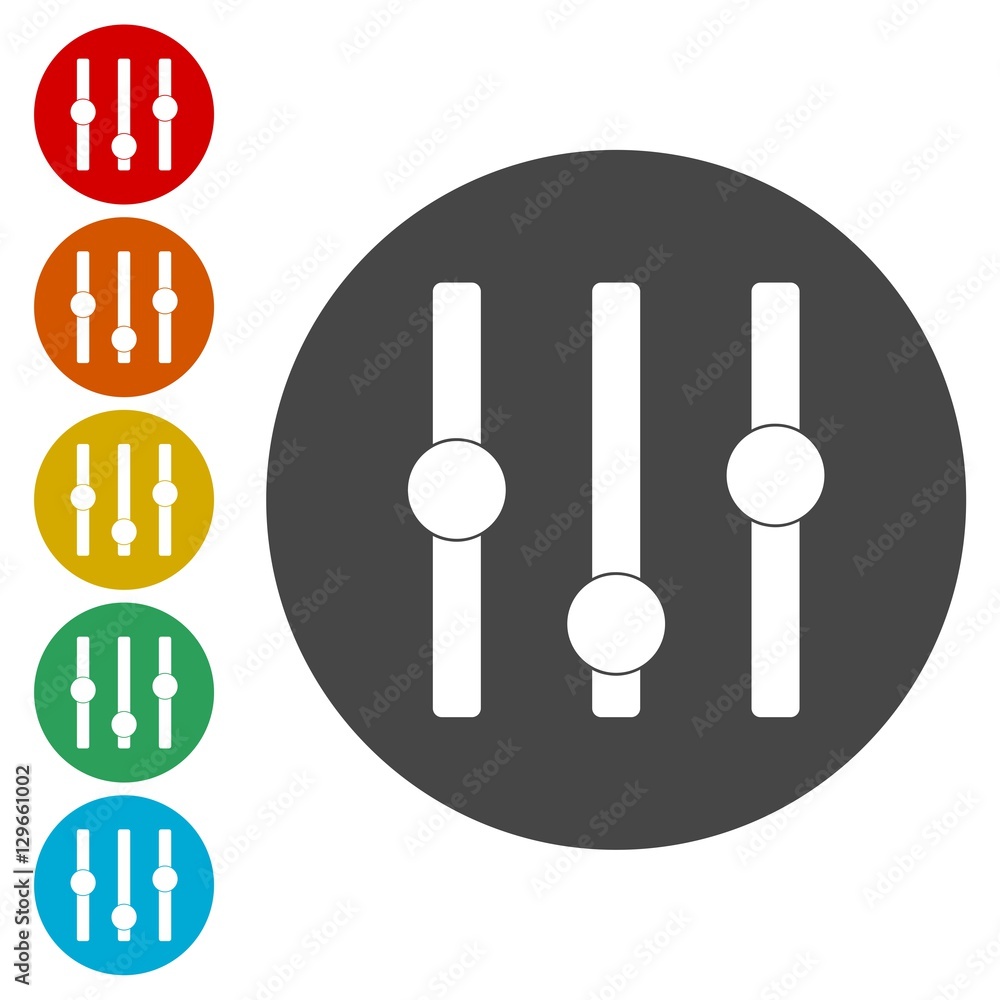 Poster sliders or faders control board, fader icon