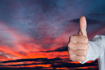 man hand showing ok sign