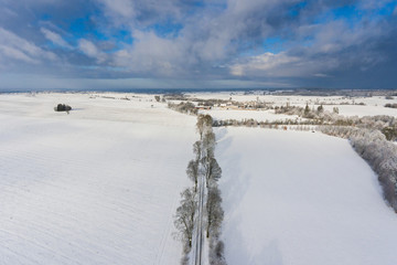 Winter road from above