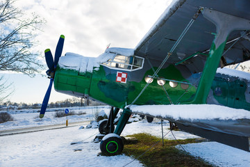 Old aircraft in winter