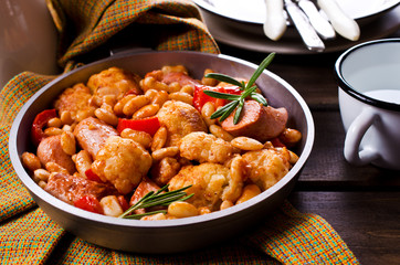 Steamed vegetables with beans