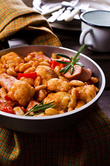 Steamed vegetables with beans