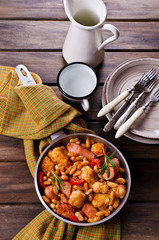 Steamed vegetables with beans
