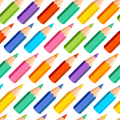 Seamless pattern of colored pencils