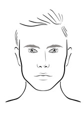 Face chart Makeup Artist Blank. Template. Vector illustration.