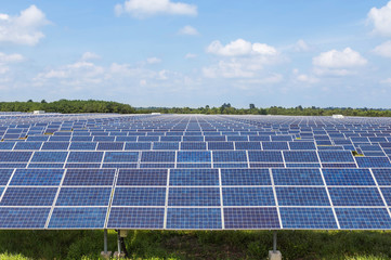 solar cells in solar power station  alternative energy from the sun 
