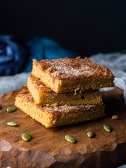 Home made winter pumpkin spiced blondies