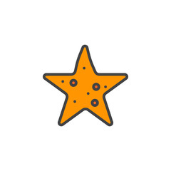 Obraz premium Starfish line icon, filled outline vector sign, linear colorful pictogram isolated on white. Symbol, logo illustration