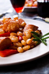 Steamed vegetables with beans