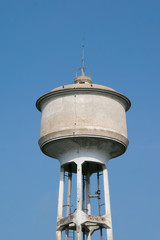 Water tank and blue sky background
