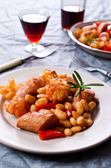 Steamed vegetables with beans