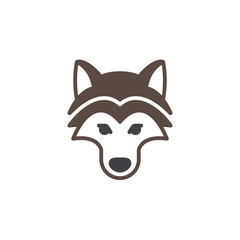 Wolf head icon vector, filled flat sign, solid colorful pictogram isolated on white. Symbol, logo illustration
