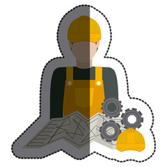 Constructer icon. Construction tool repair work and restoration theme. Isolated design. Vector illustration