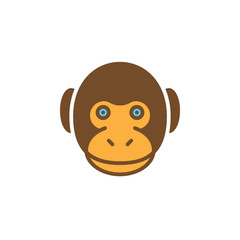 Obraz premium Monkey head icon vector, filled flat sign, solid colorful pictogram isolated on white. Symbol, logo illustration