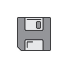 Save symbol. floppy disk line icon, filled outline vector sign, linear pictogram isolated on white. Logo illustration