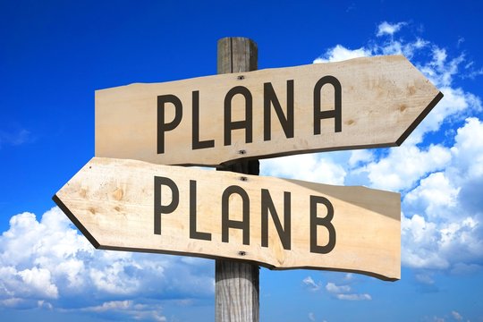 Plan A, plan B - wooden signpost