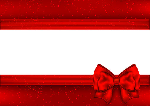 Template for Christmas greeting card. Border red tape