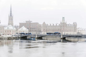Winter panorama of Stockholm