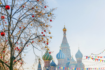 Christmas decoration Red Square in Moscow