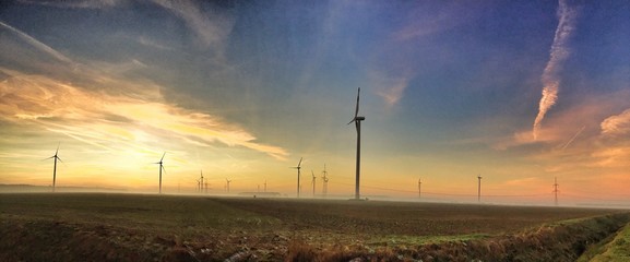 windkraft farm panorama