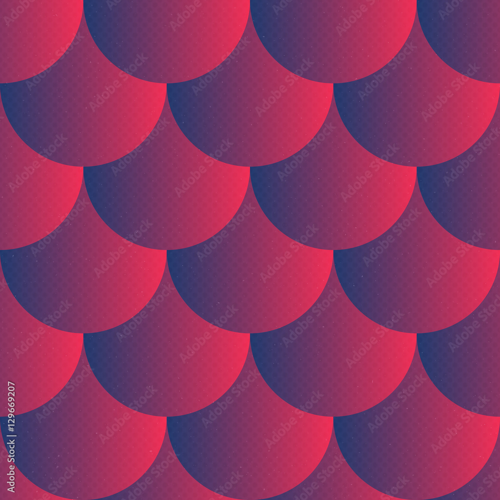 Poster abstract seamless pattern vector retro background with textured blue red 3d spheres