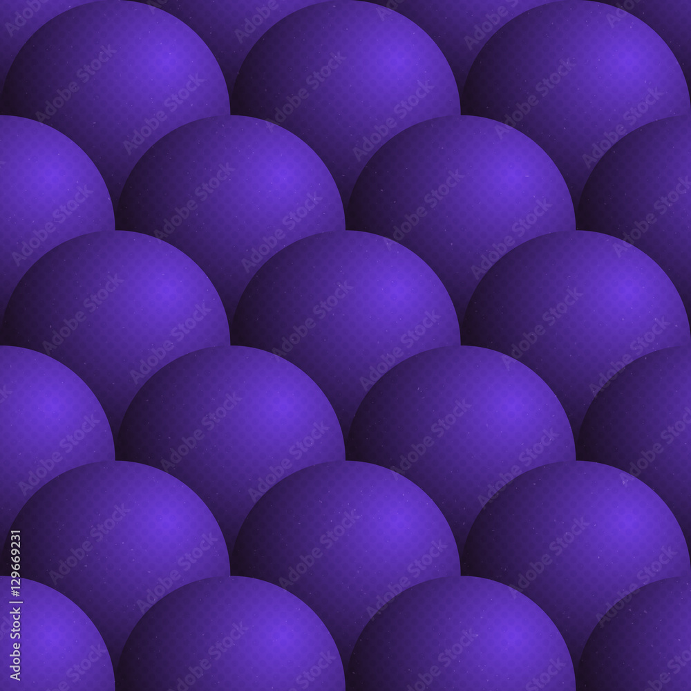 Poster abstract seamless pattern vector retro background with textured violet 3d spheres