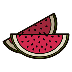 Watermelon fruit icon. Healthy organic and fresh food theme. Isolated design. Vector illustration