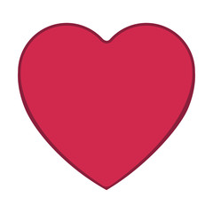 Heart shape icon. Love passion romantic and health theme. Isolated design. Vector illustration