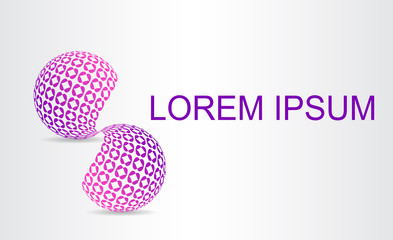 Logo stylized spherical surface with abstract shapes