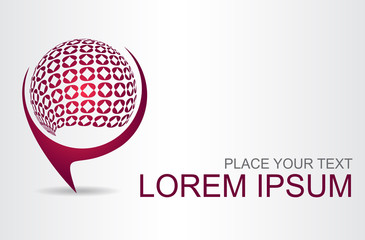 Logo of a stylized sphere with abstract shapes