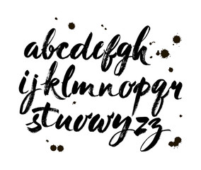 Vector Acrylic Brush Style Hand Drawn Alphabet Font