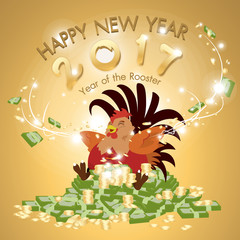 New Year 2017 Fat Rooster Money