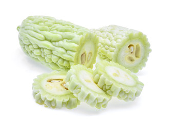 fresh white bitter melon isolated on white background