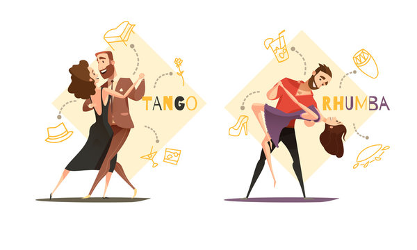 Dancing Pairs 2 Retro Cartoon Templates 