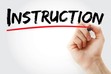 Hand writing Instruction with marker, concept background