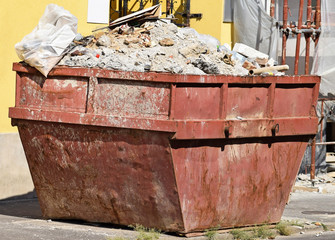 Industrial garbage can on the street