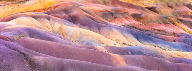 Unique formation  "seven colored earths" in Mauritius island Chamarel park