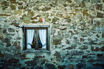 window stone wall texture background