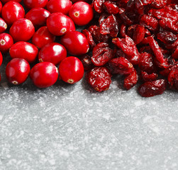 Fresh and dried cranberries