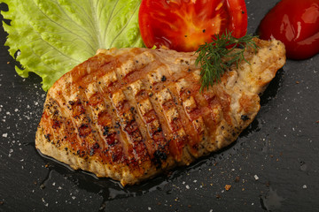 Grilled pork steak