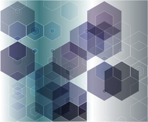 Abstract hexagonal grey blue background