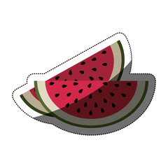 Watermelon fruit icon. Healthy organic and fresh food theme. Isolated design. Vector illustration