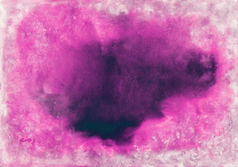 Abstract pink and purple hand-made watercolor texture. Background for design