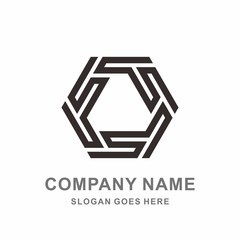 Circular Geometric Hexagon Tessellate Strips Pattern Ornament Decoration Business Company Stock Vector Logo Design Template