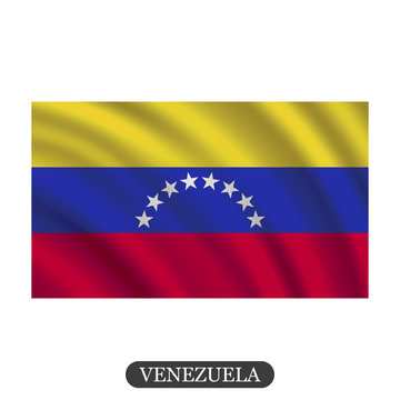 Waving Venezuela flag on a white background. Vector illustration